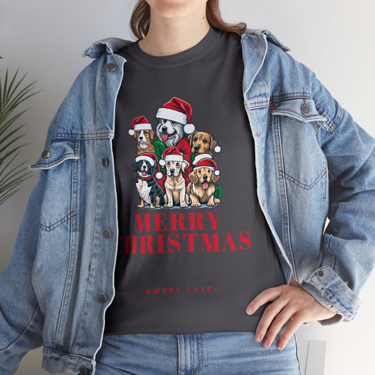 Christmas Tree Of Dogs Cotton T-shirt