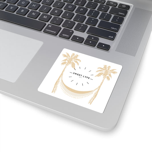 Feel all the happy vibes with this Tropical Sweet Lyfe sticker. Inspired by seeing the good in life and knowing great things are coming, this uplifting sticker is the perfect addition to your collection. Witht his sticker on your laptop or waterbottle you can radiate positivity. Shop our unique and exclusive designs at Sweet Lyfe today.