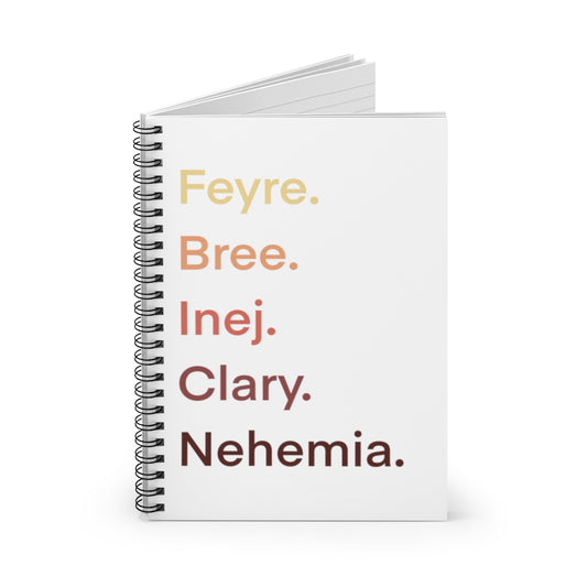 Female Book Characters Spiral Notebook - Ruled Line - @agalsgottaread Exclusive!