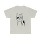 Llama with American Flag Sunglasses Cotton T-shirt