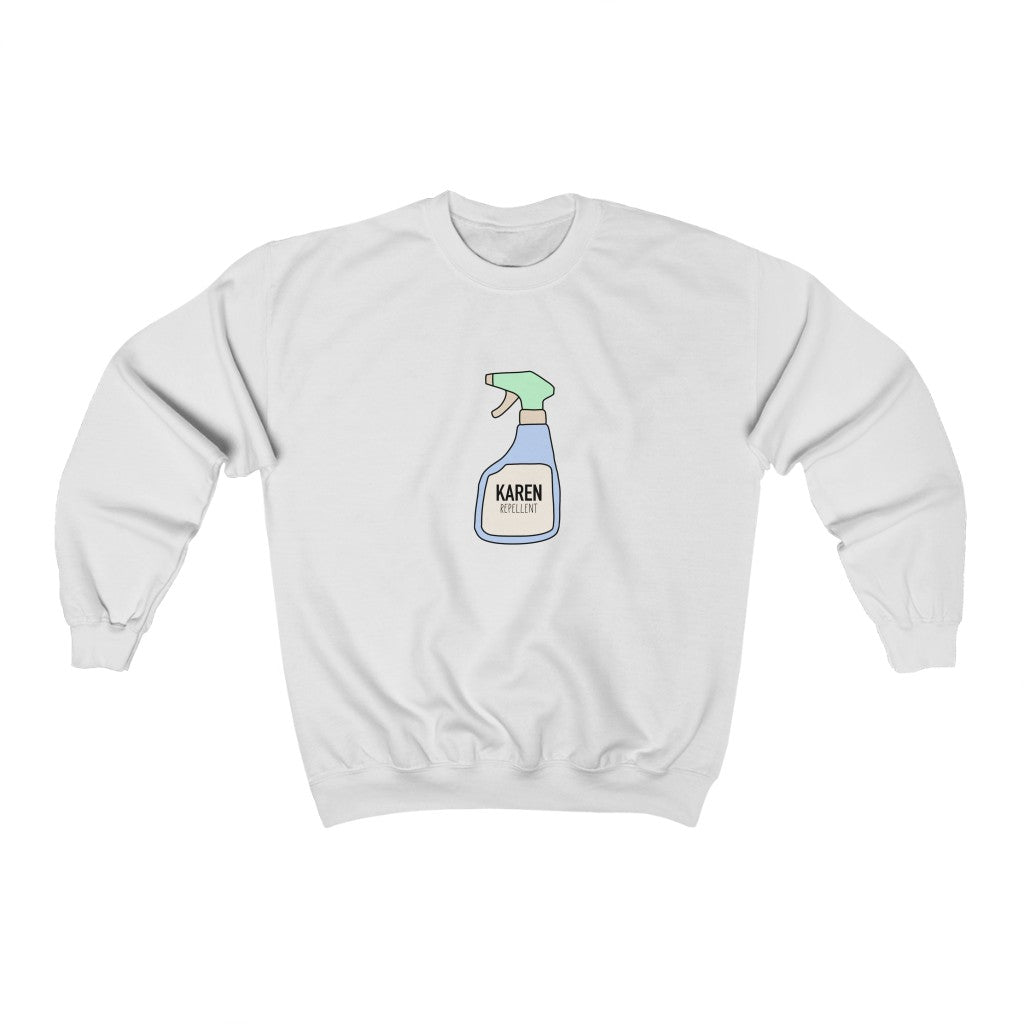 Keep those Karen's away with this funny Karen repellent crewneck sweatshirt.  Avoid being cancelled while staying cozy in this sweatshirt. 