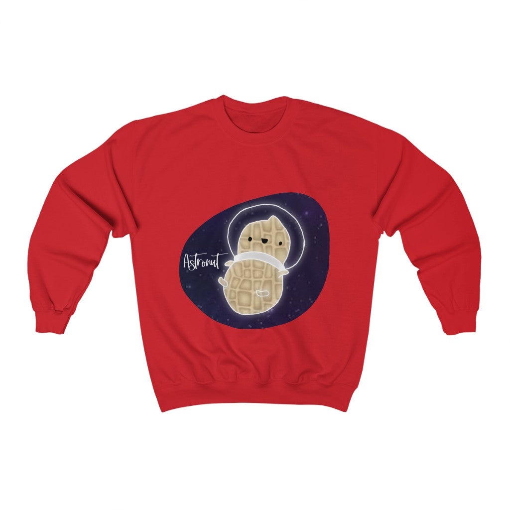 What do you get when you cross an astronaut and a peanut?... an Astronut! Show off your sense of humor in this funny, galactic, out of this world crewneck sweatshirt. Makes the perfect gift for your punny uncle or for your friend who can't stop making dad jokes!