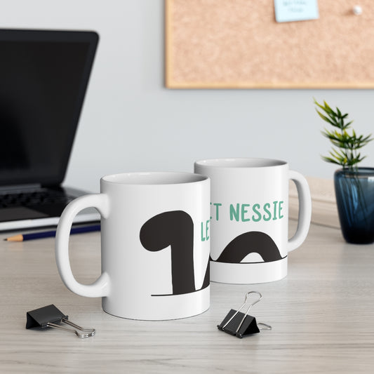 Let’s Get Nessie! This Loch Ness Monster inspired ceramic mug is perfect for those nights getting messy searching for the mysterious Nessie. This mug is 11 oz, lead and BPA free, and microwave and dishwasher safe! 