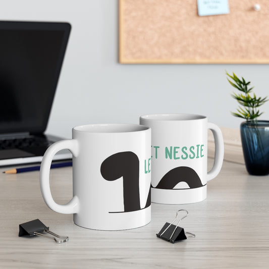 Let’s Get Nessie! This Loch Ness Monster inspired ceramic mug is perfect for those nights getting messy searching for the mysterious Nessie. This mug is 11 oz, lead and BPA free, and microwave and dishwasher safe!