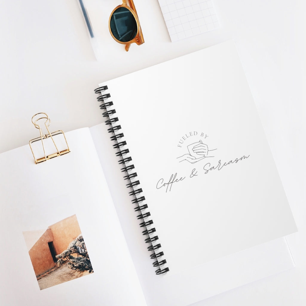 Fueled by coffee and sarcasm, that's all there is to it. Show off your love for coffee and sass with this graphic notebook. Perfect for jotting down taht to do list while grabbing coffee nearby. This journal has 118 ruled line single pages for you to fill up!