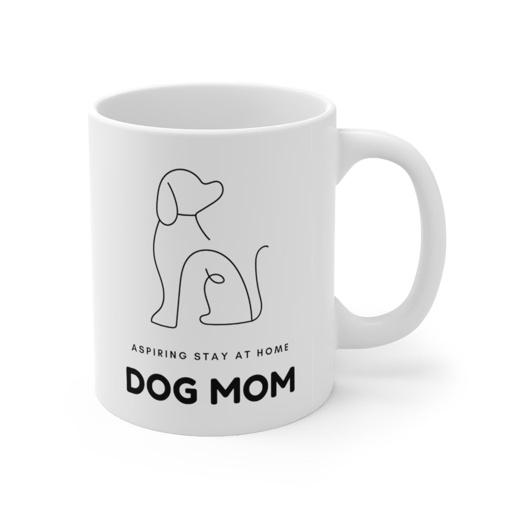 When your only aspiration in life is to make sure your dog has the best life possible.  This funny Aspiring Stay at Home Dog Mom ceramic mug is goals. Perfect for coffee and cuddling on the couch with your furry friend, this will be your new favorite mug guaranteed. This mug is 11 oz, lead and BPA free, and microwave and dishwasher safe! 