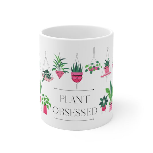 There is no such thing as too many plants. I mean, just one more right? This colorful ceramic mug has beautiful hanging plants and the phrase “Plant Obsessed”. This mug is stylish and perfect for your morning tea or coffee. Treat yourself and show off your passion for plants with this piece. This mug is 11 oz, lead and BPA free, and microwave and dishwasher safe!