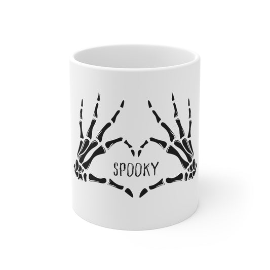 Spooky Skeleton Heart Hands Mug 11oz