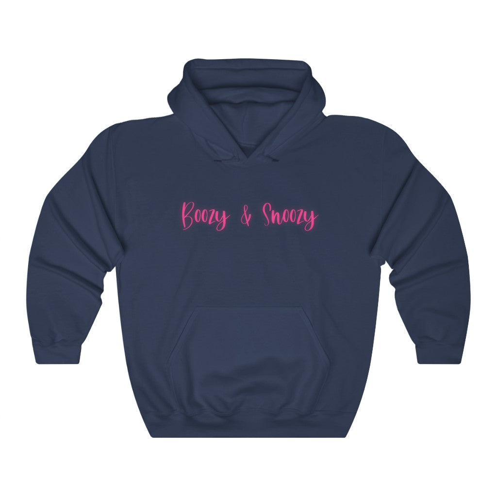 Boozy and Snoozy! Sleepy but still need a drink? This hoodie sweatshirt is perfect for brunch with the girls or a great gift for your boozy friends. After a long nigth out partying you can throw on this festive hoodie to make your way through the day.