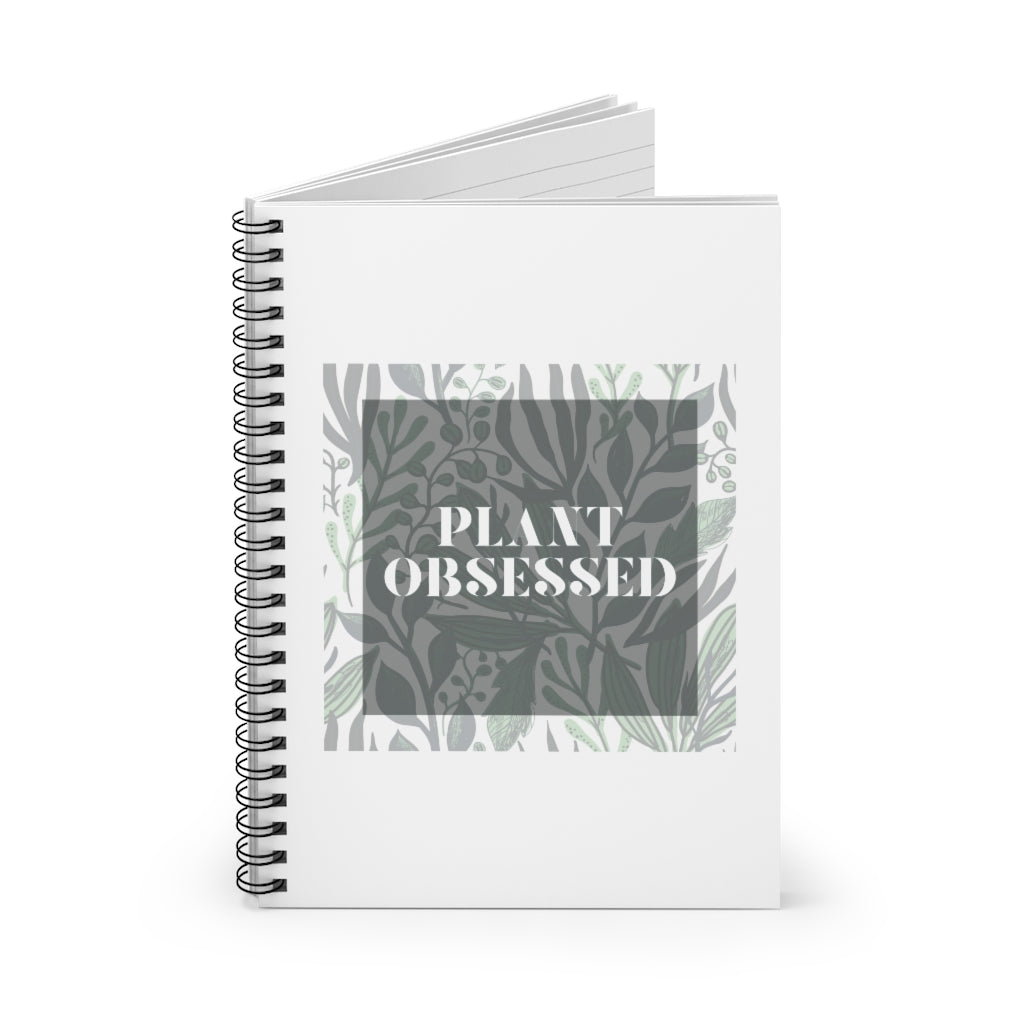 Calling all plant lovers. This plant obsessed notebook has a gorgeous plant leaf design with the phrase Plant Obsessed. Whether you are just starting out your plant journey or your living space has become a jungle, this journal is for you.This journal has 118 ruled line single pages for you to fill up!