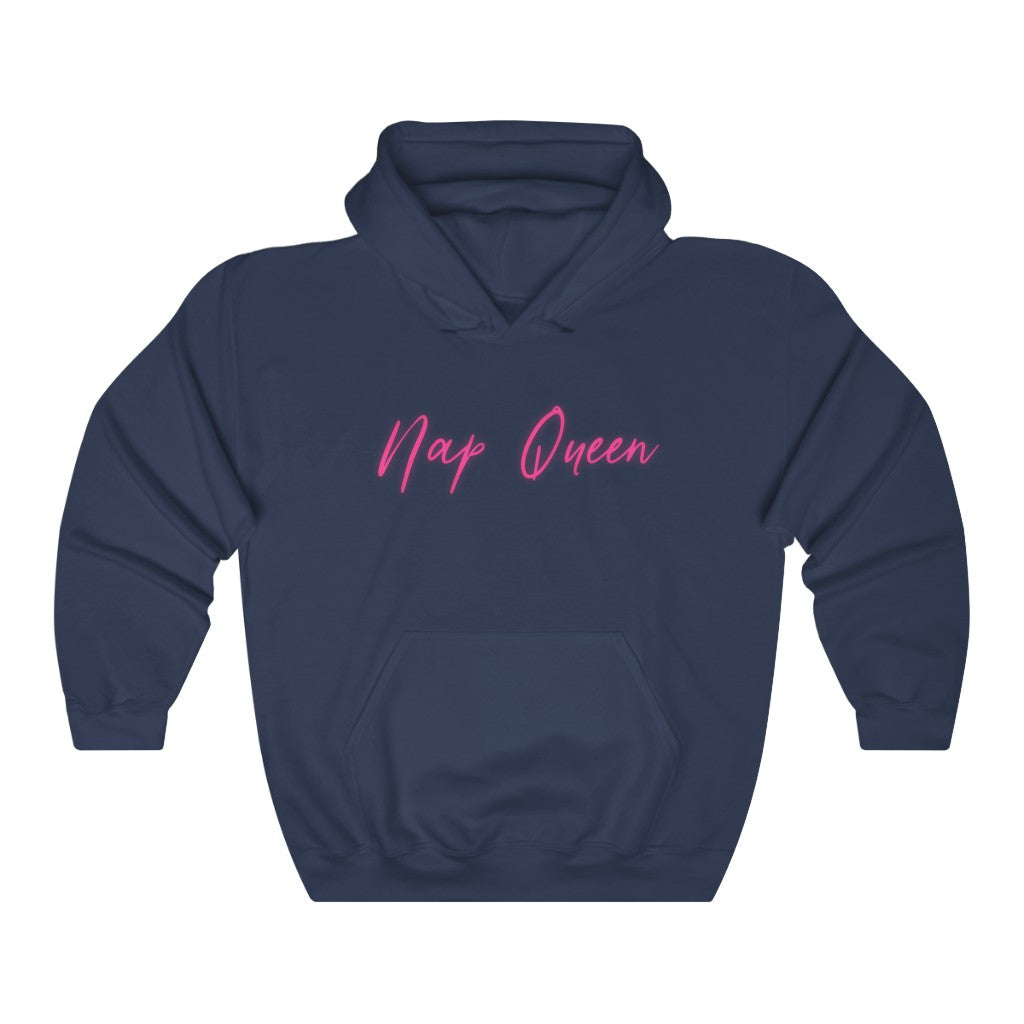 Nap Queen! This hoodie sweatshirt is perfect for those cozy days when you can just cuddle up and take a nap! Or even if you just wish you could take a nap at all times! This is the perfect gift to give to that one person who is always napping!