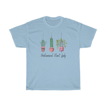 If you have kept your plants alive for more than a week, you are basically a professional.  This "Professional Plant Lady" cotton t-shirt is both stylish and funny.  Made with super soft cotton and is perfect for all day wear.  Upgrade your style today with this cute plant lover t-shirt.