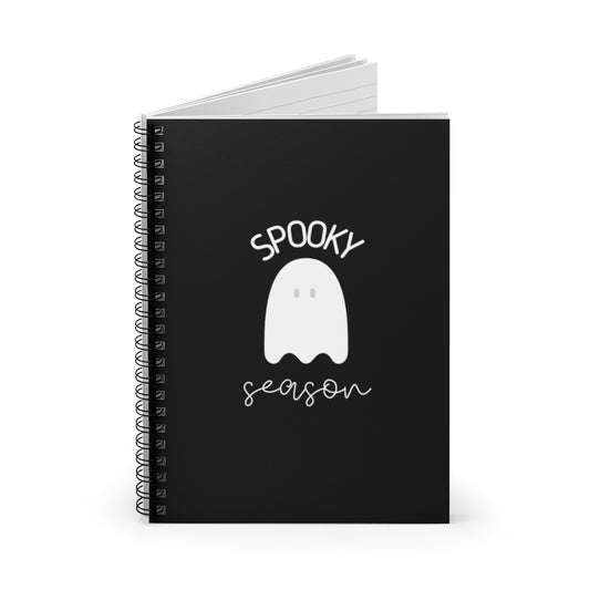 Spooky Season Ghost Spiral Notebook - Ruled Line