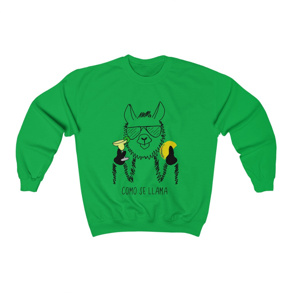 Coming Se Llama?! This funny crewneck sweatshirt puts a fun and festive twist on the original Spanish saying. Show off your sense of humor and love for llamas with this funny sweatshirt. This llama rocking his taco, margarita, and cool sunglasses are the perfect gift for your Cinco de Mayo holiday, or just to wear around town! 