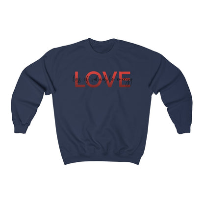 LOVE - Loss of Valuable Energy! Am I Right? This crewneck sweatshirt is perfect for keeping you cozy sitting at home drinking wine while being skeptical of love! Say what all us single people are thinking with this crew!