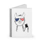 Llama with American Flag Sunglasses Spiral Notebook - Ruled Line