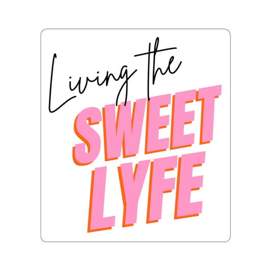 Living the sweet lyfe in a sunny state of mind.  This sticker gives off girly vibes.  With light pink lettering, you can make your laptop or waterbottle pop and show off your trendy side at the same time.  Grab this sticker and let the compliments roll in and keep the good times going.