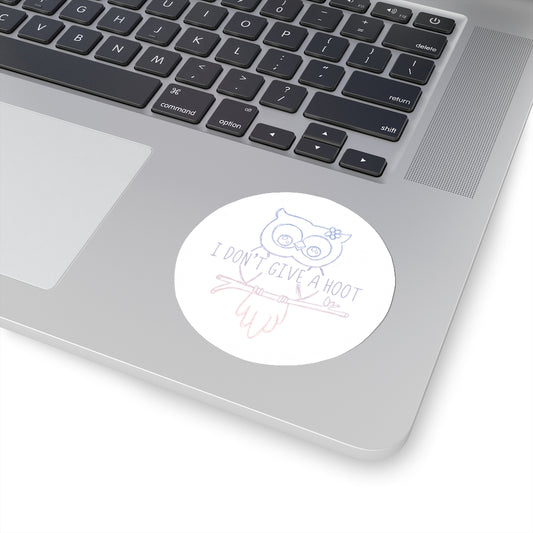 I Don't Give a Hoot! This funny sticker is a great way to show your personal sense of humor and your love for cute owls! Also makes a perfect gift for that punny friend in your life!
