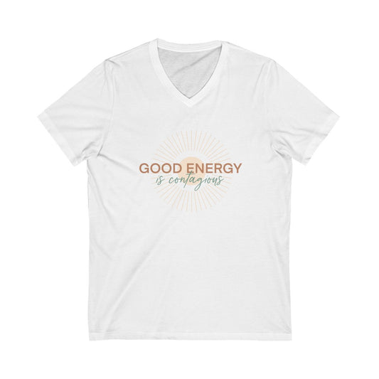 Good Energy is Contagious Jersey Short Sleeve V-Neck Tee - @emmashaffer97 Exclusive!