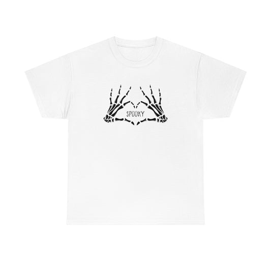 Spooky Skeleton Heart Hands Cotton T-shirt