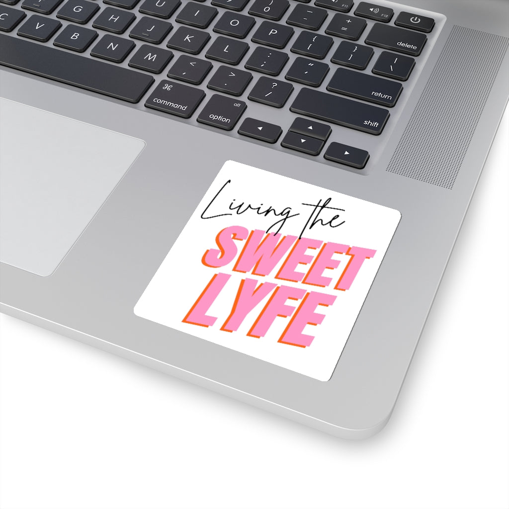 Living the sweet lyfe in a sunny state of mind.  This sticker gives off girly vibes.  With light pink lettering, you can make your laptop or waterbottle pop and show off your trendy side at the same time.  Grab this sticker and let the compliments roll in and keep the good times going.