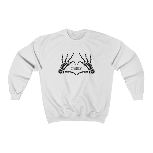Spooky Skeleton Heart Hands Crewneck Sweatshirt
