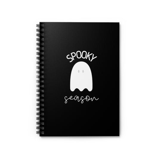 Spooky Season Ghost Spiral Notebook - Ruled Line