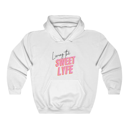 Living the sweet lyfe in a sunny state of mind.  This hoodie gives off girly vibes.  With light pink lettering, you can make your outfit pop and show off your trendy side at the same time.  Put on this sweatshirt and let the compliments roll in and keep the good times going.