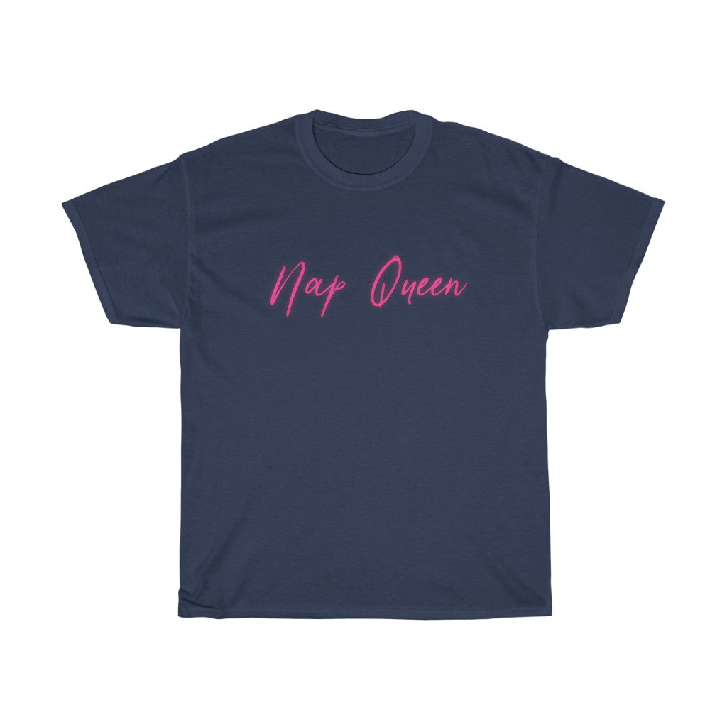 Nap Queen! This cotton t-shirt is perfect for those days when you can just cuddle up and take a nap! Or even if you just wish you could take a nap at all times! This is the perfect gift to give to that one person who is always napping!