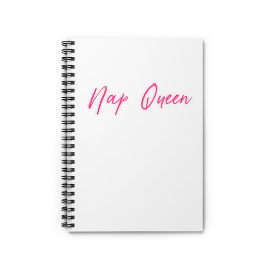 Nap Queen! This notebook is perfect for those cozy days when you can just cuddle up and take a nap, but need to make a list first! Or even if you just wish you could take a nap at all times! This is the perfect gift to give to that one person who is always napping! This journal has 118 ruled line single pages for you to fill up!