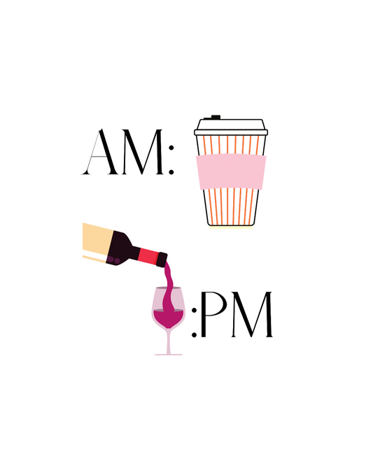 This cute crewneck sweatshirt shows off your schedule... coffee in the morning and wine at night, there is no other way. With bright pinks and reds, this sweatshirt stands out and is a perfect cozy piece to add to your collection. Designed with a luxurious cotton, you will never want to take it off.