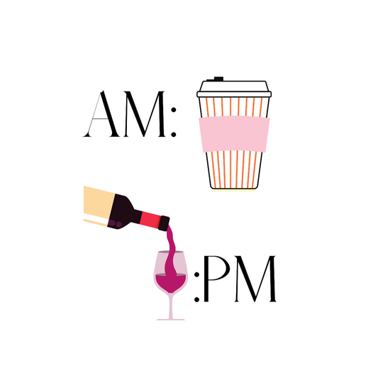 This cute notebook shows off your schedule... coffee in the morning and wine at night, there is no other way. With bright pinks and reds, this journal stands out. This journal has 118 ruled line single pages for you to fill up!