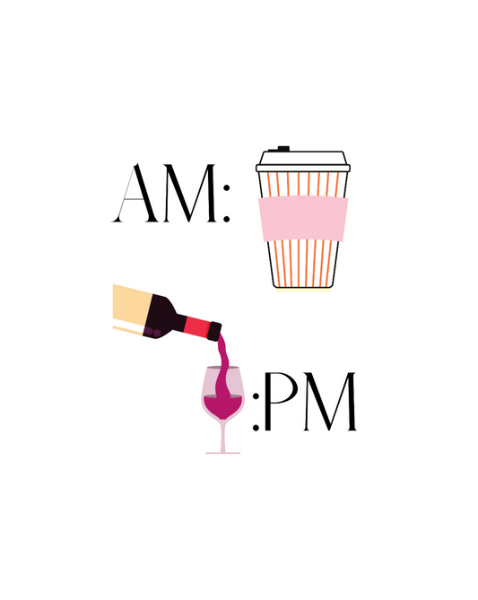 This cute hoodie shows off your schedule... coffee in the morning and wine at night, there is no other way. With bright pinks and reds, this sweatshirt stands out and is a perfect cozy piece to add to your collection. Designed with a luxurious cotton, you will never want to take it off.