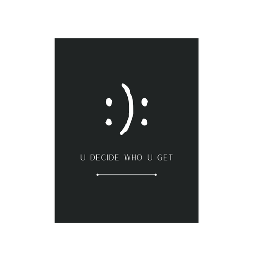 The you decide who you get smiley face ceramic mug is perfect for people who can't hide their emotions on their face. This smiley face will let people know up front your personality in a fun and sassy way. The edgy modern graphic will fit easily onto your daily accessories! This mug is 11 oz, lead and BPA free, and microwave and dishwasher safe!