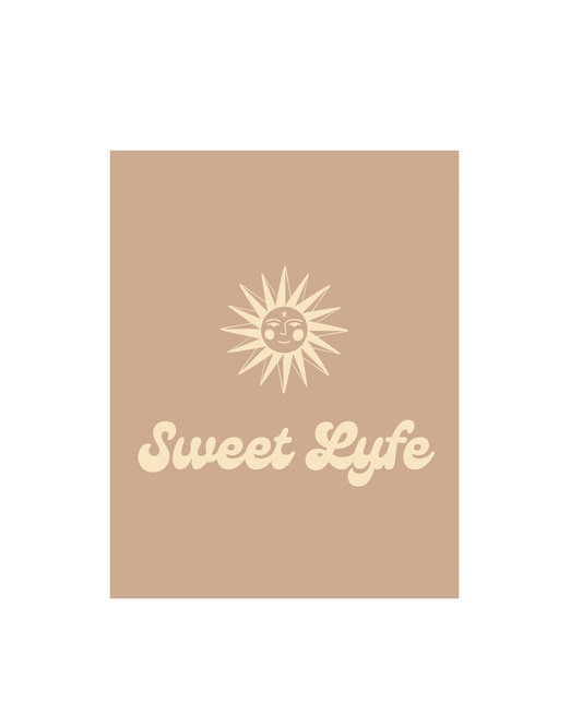 Wherever you go, always bring your own sunshine. This neutral cotton t-shirt features a sunny design that includes our brand Sweet Lyfe. Made with a soft high quality cotton for next level comfort. Upgrade your style and add this t-shirt to your wardrobe today.