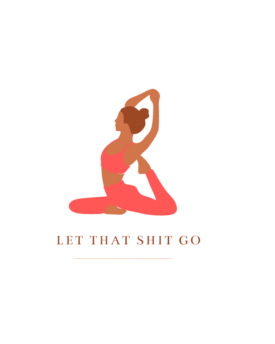 Take a deep breath in and out. This yoga inspired cotton t-shirt is designed with the phrase “Let That Shit Go”. Manifest all good things coming to you in the future with this stylish piece. Wear it with your favorite pair of leggings and feel all the good vibes. Made with a plush cotton, it is like wearing a blanket.