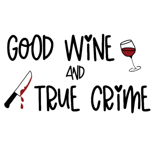 Good Wine and True Crime! This cozy ceramic mug is perfect for a night of cuddling, sipping wine, and watching that true crime documentary. This mug is the perfect gift for the true crime junkie in your life! This mug is 11 oz, lead and BPA free, and microwave and dishwasher safe!