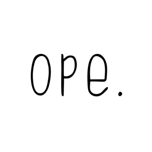 Ope. Ope is a tiny exclamation of surprise, a word you would use if you, say, accidentally bumped into somebody. As in: "Ope, sorry!" This notebook can do the polite apologies so you don't have to! Perfect gift for that midwestern soul in your life! This journal has 118 ruled line single pages for you to fill up!