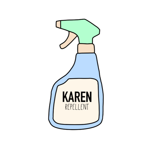 Keep those Karen's away with this funny Karen repellent sticker.  Avoid being cancelled with this funny karen repellent spray bottle sticker. 