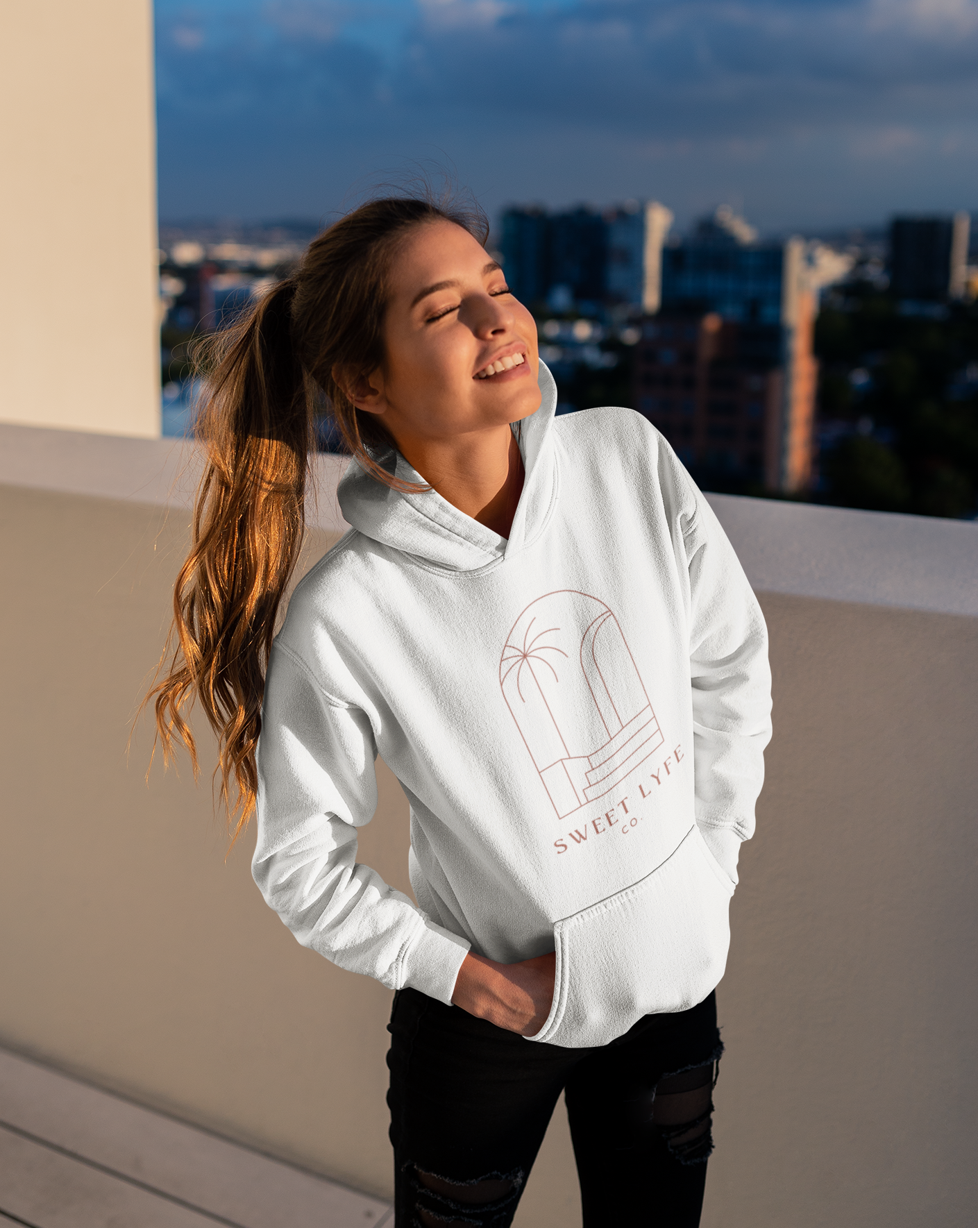 Wishing you were on a beach somewhere? Us too! This tropical hoodie has a minimalist design that inspires all things beachy.  Made with a breathable cotton, you can rock this sweatshirt in comfort and style.