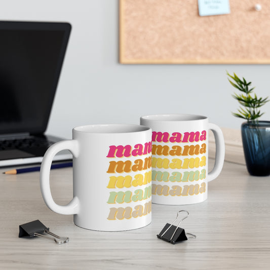 Mama Retro Layered Ceramic Mug 11oz