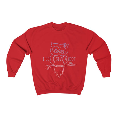 I Don't Give a Hoot! This funny crewneck sweatshirt is a great way to show your personal sense of humor and your love for cute owls! Also makes a perfect gift for that punny friend in your life!