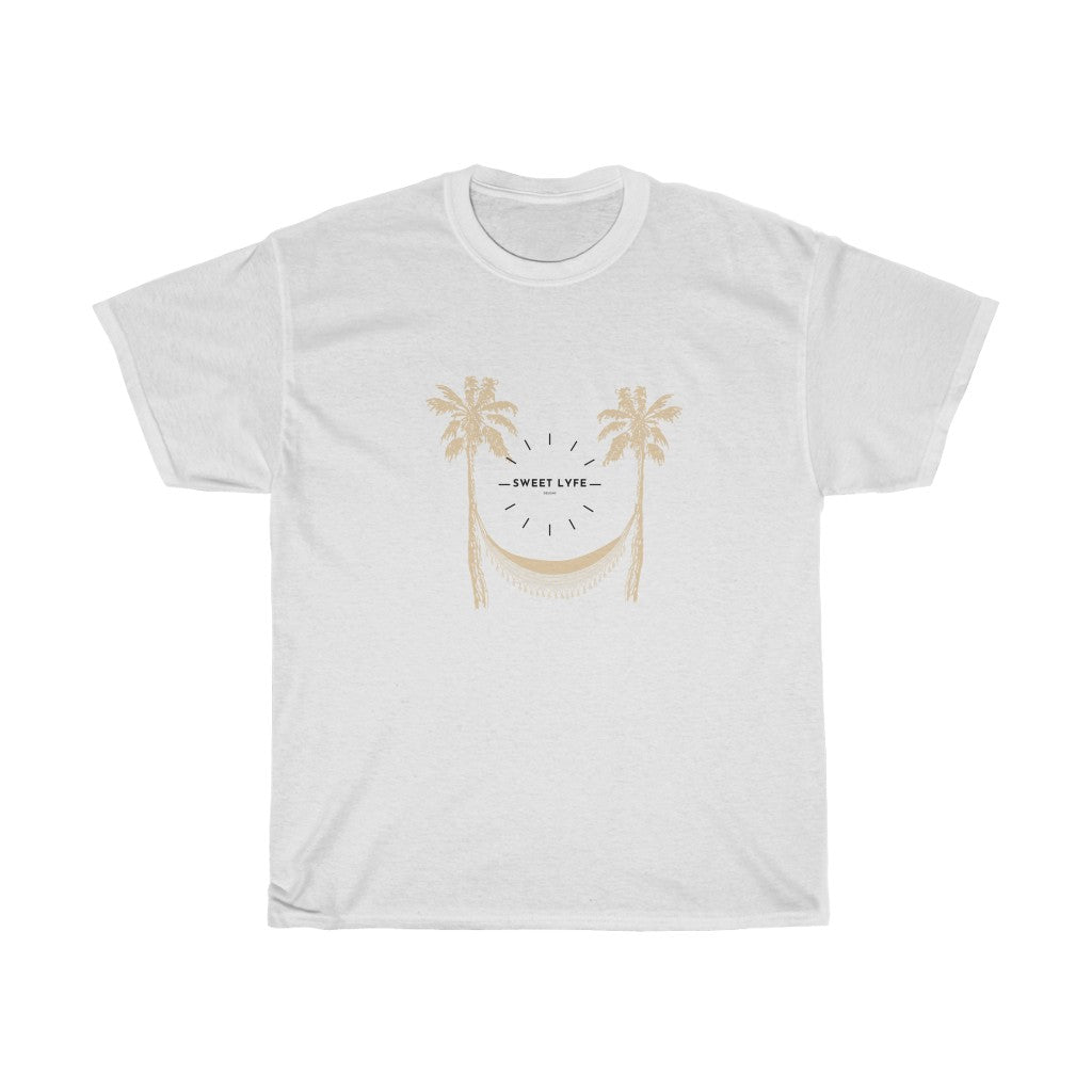 Feel all the happy vibes with this Tropical Sweet Lyfe Cotton T-shirt. Inspired by seeing the good in life and knowing great things are coming, this uplifting t-shirt is the perfect addition to your closet. Made with a super soft cotton, you can radiate positivity and be comfortable at the same time. Shop our unique and exclusive designs at Sweet Lyfe today.
