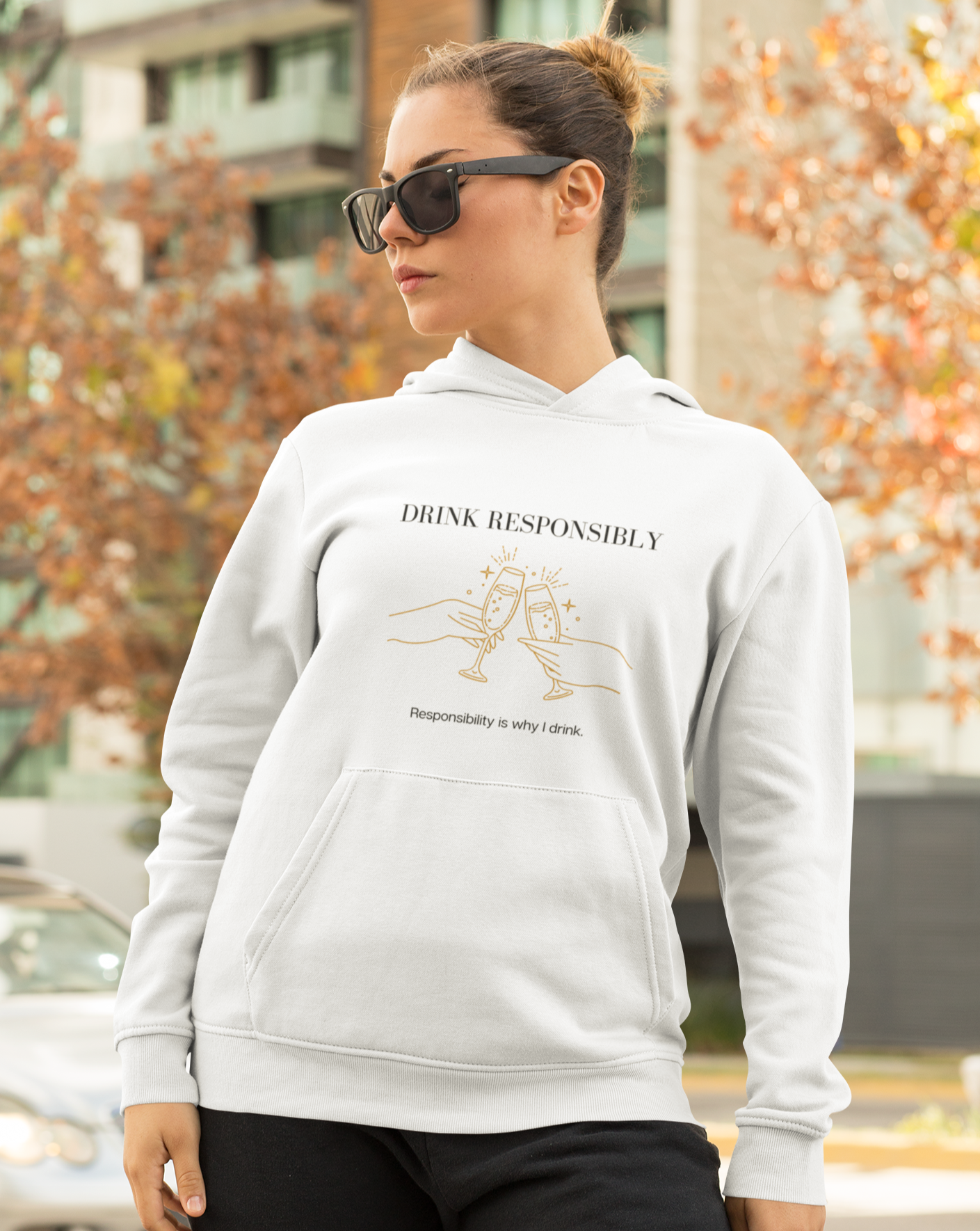 This is the ultimate adulting hoodie sweatshirt. With a champagne glass cheers design, this is not only stylish but hilarious. The more responsibility you have, the more you drink. That’s how it works right? Made with high quality cotton, this sweatshirt is a must have for your collection.