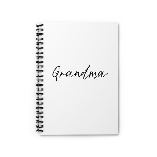 Grandma Script Spiral Notebook - Ruled Line