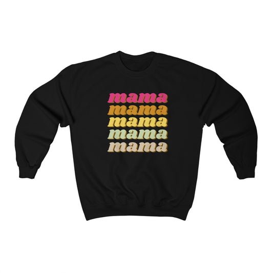 Mama Retro Layered Crewneck Sweatshirt
