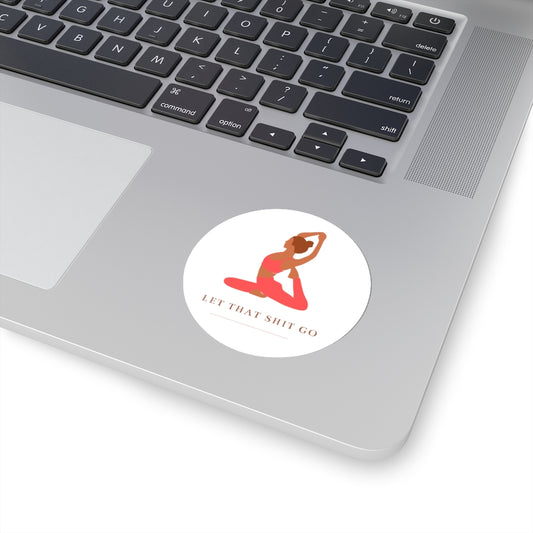 Take a deep breath in and out. This yoga inspired sticker is designed with the phrase “Let That Shit Go”. Manifest all good things coming to you in the future with this stylish sticker. Put it on your laptop or waterbottle and feel all the good vibes.