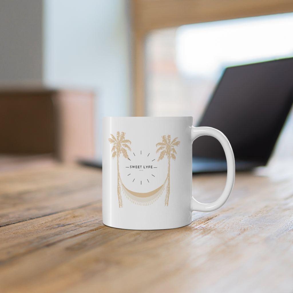 Feel all the happy vibes with this Sweet Lyfe ceramic mug. Inspired by seeing the good in life and knowing great things are coming, this uplifting mug is the perfect addition to your collection. With this mug you can radiate positivity while drinking your morning coffee. This mug is 11 oz, lead and BPA free, and microwave and dishwasher safe! 