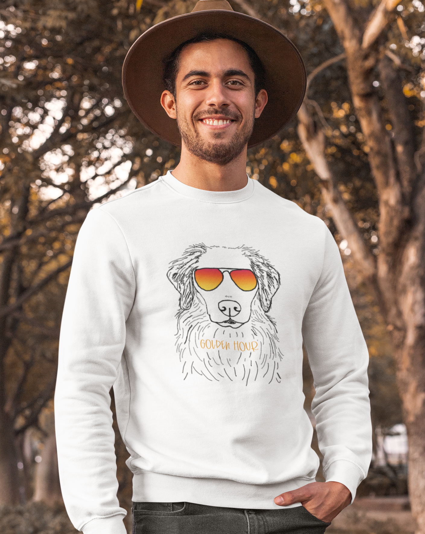 Happy Golden Hour! This cozy crewneck sweatshirt is perfect for staying warm while you are out trying to catch that golden lighting with your golden retriever! Perfect gift for that golden lover in your life.
