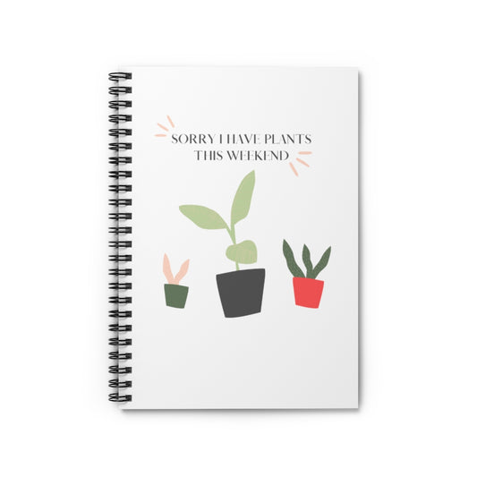 When all you want is a night in with your plants. This punny notebook is bright and fun and says, “Sorry I Have Plants This Weekend”. Great for introverts and all who just like alone time and self care. Add this stylish funny journal to your collection today. This journal has 118 ruled line single pages for you to fill up!